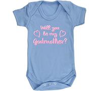 Hippowarehouse Will You Be My Godmother (Pink) baby vest bodysuit (short sleeve) boys girls