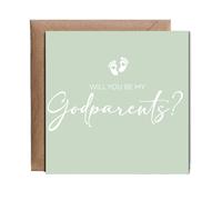 Hippowarehouse Will you be my godparents Personalised Card. 15cm x 15cm with envelope for him for her Funny Cards for Men and Women Blank inside option