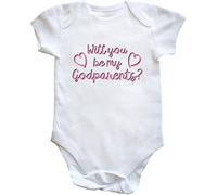 Hippowarehouse Will You Be My Godparents? (Pink) Baby Vest Bodysuit (Short Sleeve) Boys Girls