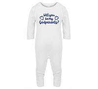 Hippowarehouse Will You Be My Godparents? (RoyalBlue) Baby Romper All in one Piece Unisex