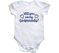 Hippowarehouse Will You Be My Godparents? (RoyalBlue) Baby Vest Bodysuit (Short Sleeve) Boys Girls