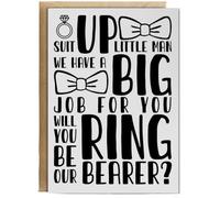 Hippowarehouse Will you be our ring bearer little man Birthday Card A5 Personalised with envelope for him for her Funny Cards for Men and Women Blank inside option