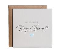 Hippowarehouse Will you be our ring bearer Personalised Card. 15cm x 15cm with envelope for him for her Funny Cards for Men and Women Blank inside option
