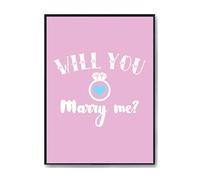 Hippowarehouse Will you marry me? (Blue) Printed Poster A3 Wall Art Design Classroom Room Gym Office Décor