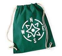 Hippowarehouse Wind rose geography Drawstring Cotton School Gym Bag 37cm x 46cm, 12 litres