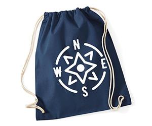 Hippowarehouse Wind rose geography Drawstring Cotton School Gym Bag 37cm x 46cm, 12 litres