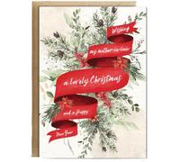 Hippowarehouse Wishing my mother-in-law a lovely Christmas and a happy new year Personalised Card A6 with envelope for him for her Funny Cards for Men and Women Blank inside option