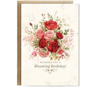 Hippowarehouse Wishing you a blooming birthday Personalised Card A5 with envelope for him for her Funny Cards for Men and Women Blank inside option
