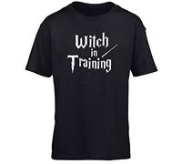 Hippowarehouse Witch in Training Kids Children's Short Sleeve t-Shirt Black