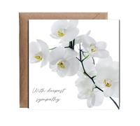 Hippowarehouse With deepest sympathy orchid Personalised Card. 15cm x 15cm with envelope for him for her Funny Cards for Men and Women Blank inside option