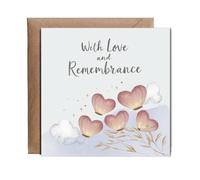 Hippowarehouse With Love and Remembrance Card in Loving Memory of Loved Ones Personalised Card. 15cm x 15cm with envelope for him for her Funny Cards for Men and Women Blank inside option
