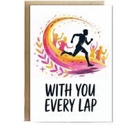 Hippowarehouse With You Every Lap Good Luck Card for Long Distance Running Race Marathon Personalised Card A6 with envelope for him for her Funny Cards for Men and Women Blank inside option