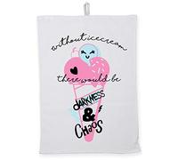 Hippowarehouse Without Ice Cream There Would Be Darkness and Chaos Tea Towel Eco Printed Dish Cloth Kitchen accessory 50cmx70cm 100% Cotton