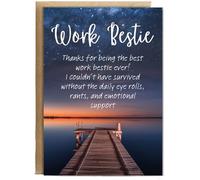 Hippowarehouse Work Bestie Card I Couldnt Have Survived Without the Daily Eye Rolls Personalised Card A6 with envelope for him for her Funny Cards for Men and Women Blank inside option