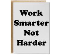 Hippowarehouse Work Smarter Not Harder Personalised Card A6 with envelope for him for her Funny Cards for Men and Women Blank inside option