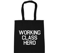 Hippowarehouse Working class hero Tote Shopping Gym Beach Bag 42cm x38cm, 10 litres