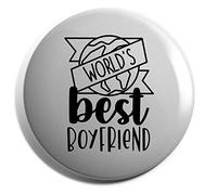 Hippowarehouse World's Best Boyfriend Badge Pin 25mm