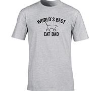 Hippowarehouse Worlds Best cat dad Unisex Short Sleeve t-Shirt Grey