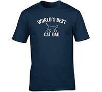 Hippowarehouse Worlds Best cat dad Unisex Short Sleeve t-Shirt Navy Blue