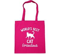 Hippowarehouse World's best cat grandma Tote Shopping Gym Beach Bag 42cm x38cm, 10 litres