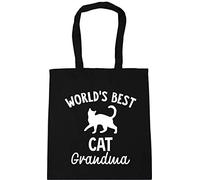 Hippowarehouse World's best cat grandma Tote Shopping Gym Beach Bag 42cm x38cm, 10 litres