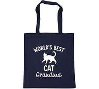 Hippowarehouse World's best cat grandma Tote Shopping Gym Beach Bag 42cm x38cm, 10 litres