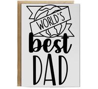 Hippowarehouse World's Best Dad Birthday Card A5 Personalised with envelope for him for her Funny Cards for Men and Women Blank inside option