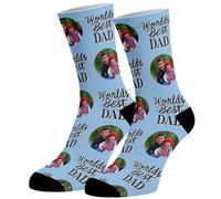 Hippowarehouse Worlds Best Dad Socks Personalised Printed Photo Sock Any Image Here 40cm Funny Fathers Day Gift Your Image