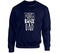 Hippowarehouse World's Best Dad Unisex Jumper Sweatshirt Pullover (Specific Size Guide in Description) Navy