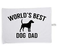 Hippowarehouse Worlds best dog dad Tea Towel Eco Printed Dish Cloth Kitchen accessory 50cmx70cm 100% Cotton