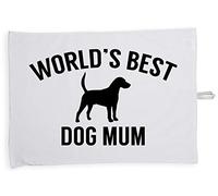 Hippowarehouse World's best dog mum Tea Towel Eco Printed Dish Cloth Kitchen accessory 50cmx70cm 100% Cotton