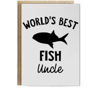 Hippowarehouse World's Best Fish Uncle Personalised Card A6 with envelope for him for her Funny Cards for Men and Women Blank inside option