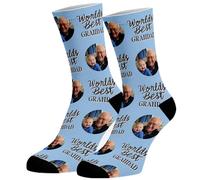 Hippowarehouse Worlds Best Grandad Personalised Socks Photo Sock Any Image 26.5cm 35cm 40cm custom Funny Gift