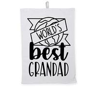 Hippowarehouse World's Best Grandad Tea Towel Eco Printed Dish Cloth Kitchen accessory 50cmx70cm 100% Cotton
