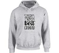 Hippowarehouse World's Best Grandad unisex Hoodie hooded top (Specific size guide in description) Grey