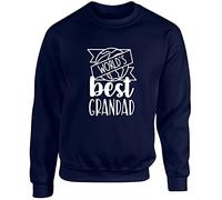 Hippowarehouse World's Best Grandad Unisex Jumper Sweatshirt Pullover (Specific Size Guide in Description) Navy
