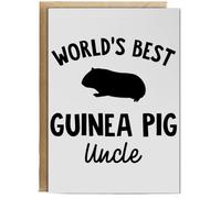 Hippowarehouse World's Best Guinea Pig Uncle Birthday Card A5 Personalised with envelope for him for her Funny Cards for Men and Women Blank inside option