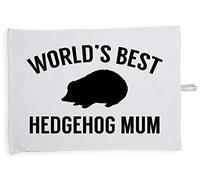 Hippowarehouse World's best hedgehog mum Tea Towel Eco Printed Dish Cloth Kitchen accessory 50cmx70cm 100% Cotton
