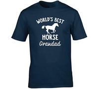 Hippowarehouse World's Best Horse Grandad Unisex Short Sleeve t-Shirt (Specific Size Guide in Description) Navy Blue