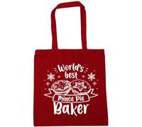 Hippowarehouse World's best mince pie baker Tote Shopping Gym Beach Bag 42cm x38cm, 10 litres