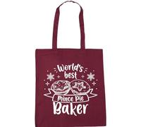 Hippowarehouse World's best mince pie baker Tote Shopping Gym Beach Bag 42cm x38cm, 10 litres