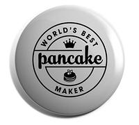 Hippowarehouse World's Best Pancake Maker Badge Pin 25mm