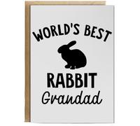 Hippowarehouse World's Best Rabbit Grandad Personalised Card A6 with envelope for him for her Funny Cards for Men and Women Blank inside option