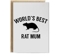 Hippowarehouse World's best rat mum Birthday Card A5 Personalised with envelope for him for her Funny Cards for Men and Women Blank inside option
