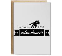 Hippowarehouse Worlds best salsa dancer Birthday Card A5 Personalised with envelope for him for her Funny Cards for Men and Women Blank inside option