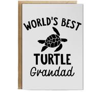Hippowarehouse World's Best Turtle Grandad Birthday Card A5 Personalised with envelope for him for her Funny Cards for Men and Women Blank inside option