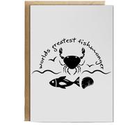 Hippowarehouse World's Greatest Fishmonger Birthday Card A5 Personalised with envelope for him for her Funny Cards for Men and Women Blank inside option