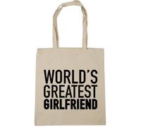 Hippowarehouse World's Greatest Girlfriend Tote Shopping Gym Beach Bag 42cm x38cm, 10 litres
