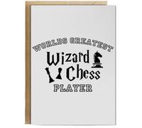 Hippowarehouse Worlds Greatest Wizard Chess Player Birthday Card A5 Personalised with envelope for him for her Funny Cards for Men and Women Blank inside option