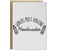 Hippowarehouse World's most amazing headmaster Personalised Card A6 with envelope for him for her Funny Cards for Men and Women Blank inside option